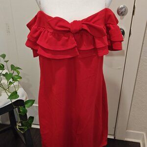 BLASHE RED OFF THE SHOULDER DRESS WITH BOW SIZE 3X WITH TAGS BRAND NEW